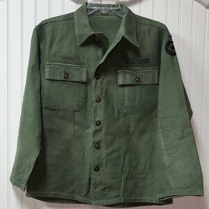 50s US Army Fatigue Shirt 1st Generation OG-107 N-67 Vietnam War Military